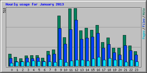Hourly usage for January 2013